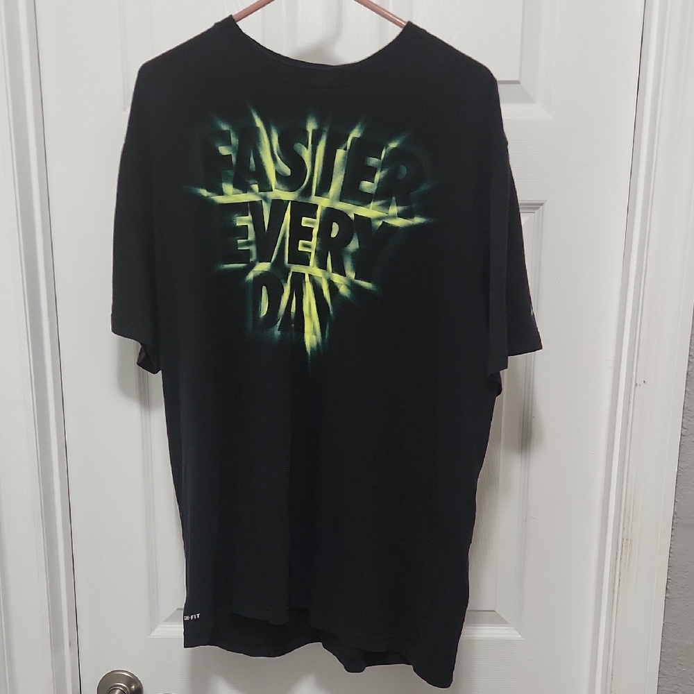 Nike Black Tee with Green Graphic